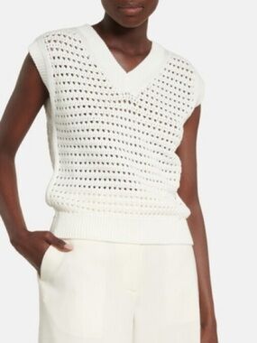 Max Mara Leisure Palco Cotton Blend Sweater Vest Size M